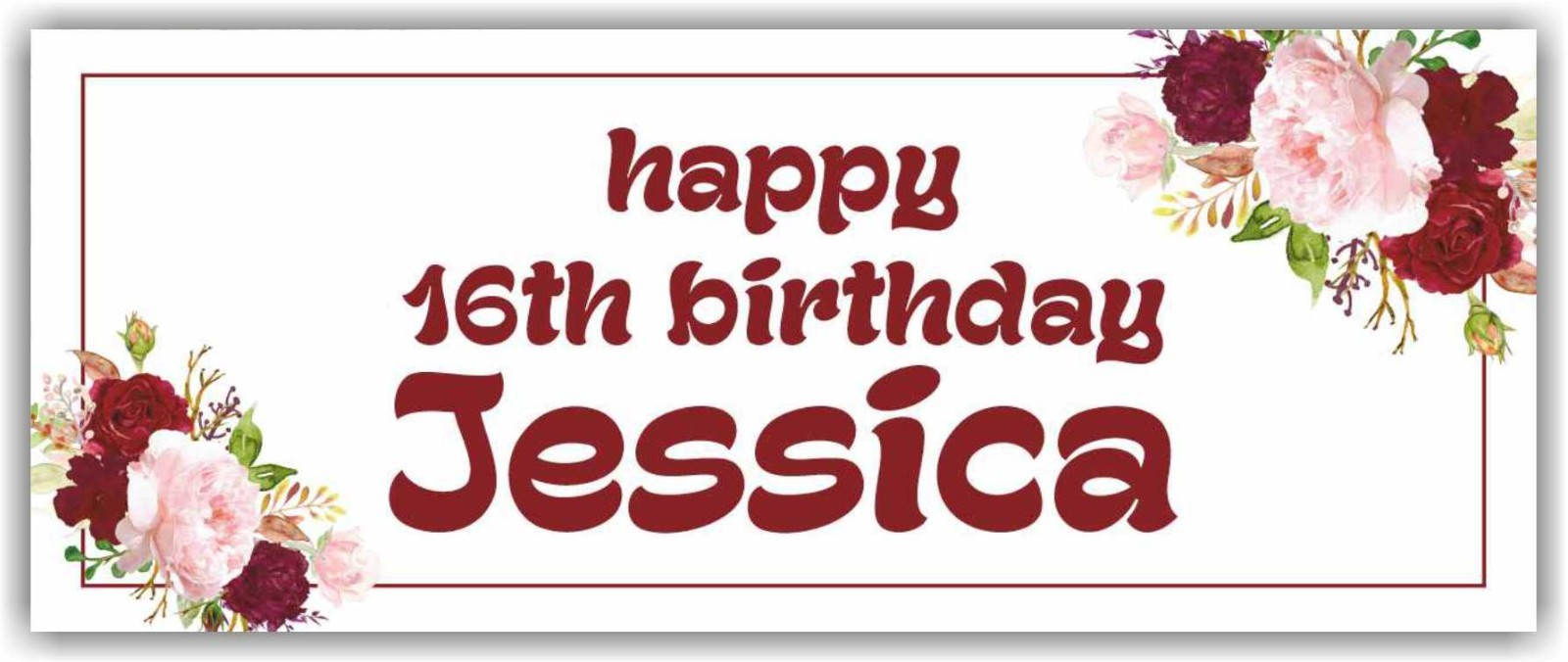 Happy 16th Birthday Advertising Banner Vinyl Sign Custom Name Text Event Holiday