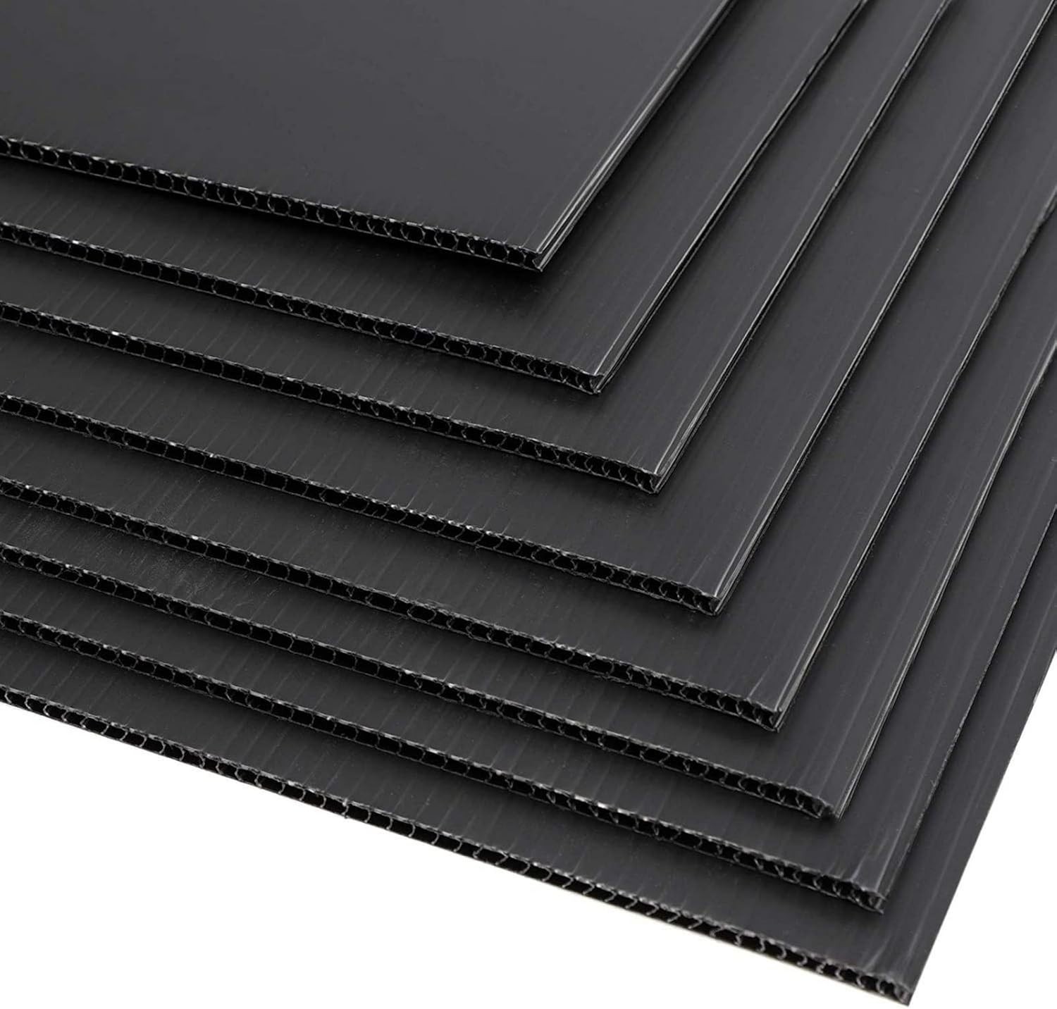 Durable Black 24×36 Corrugated Plastic Board Signs – 8 Pack, Weatherproof DIY