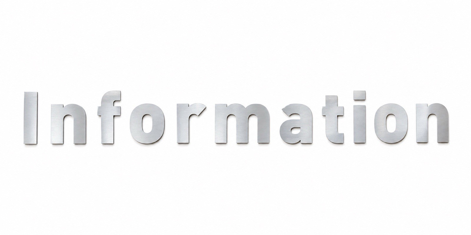 Tactile Letter Sign “Information” 3” Brushed Aluminum Wall Office Lobby