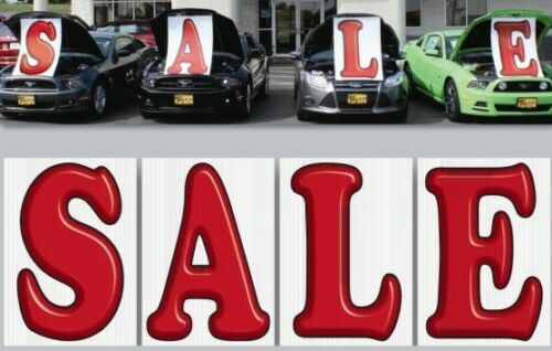 UNDER THE HOOD SIGN SAVE SALE KIT CAR LOT DEALER KIT RED WHITE 29&Prime; X 41&Prime;