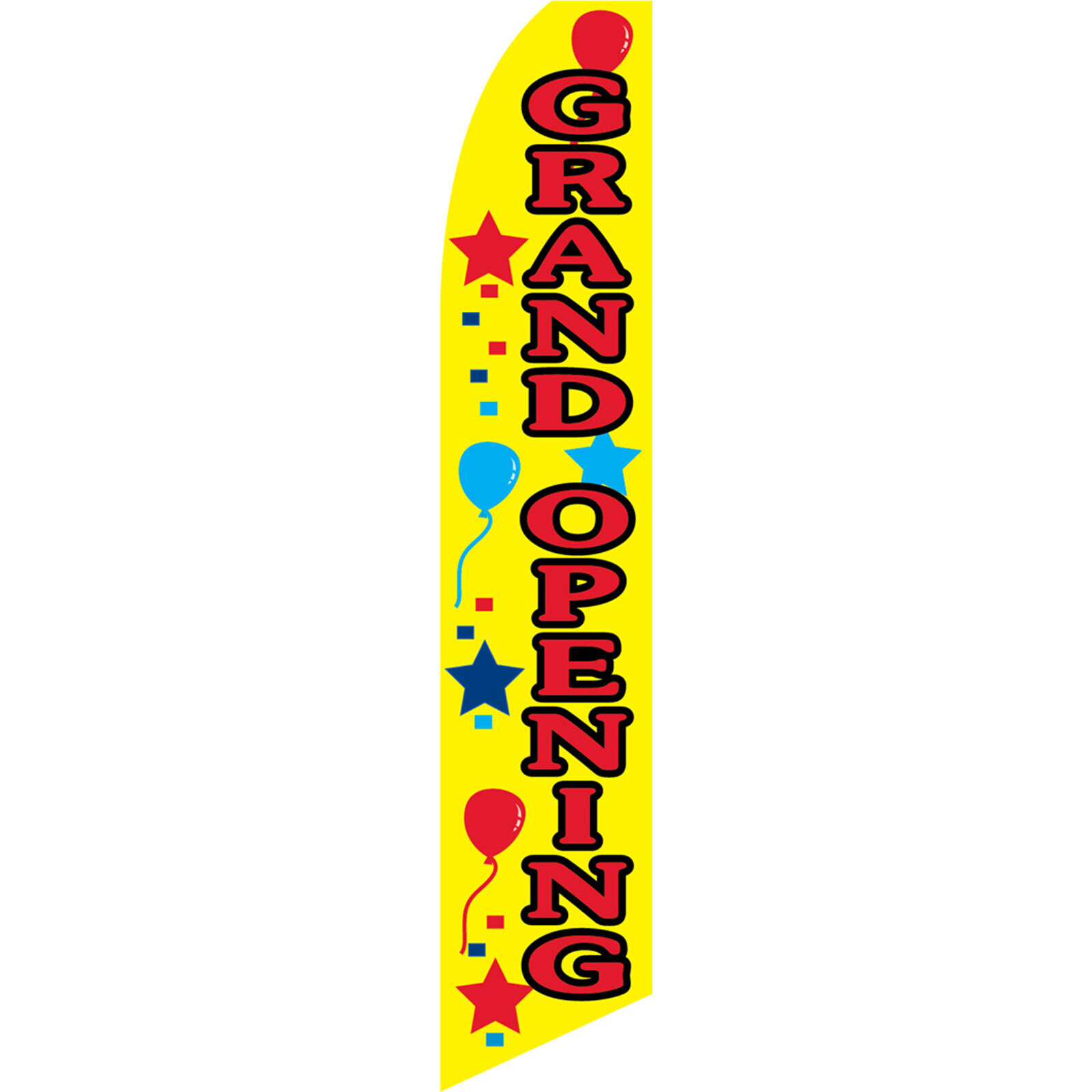 Grand Opening Balloons 2 1/2 ft X 11 1/2 ft Swooper Flag