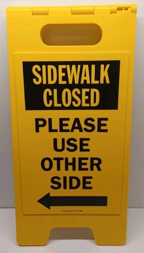 A-frame Sidewalk Closed Please Use Other Side With Arrow Double Sided 12&Prime;×24&Prime;