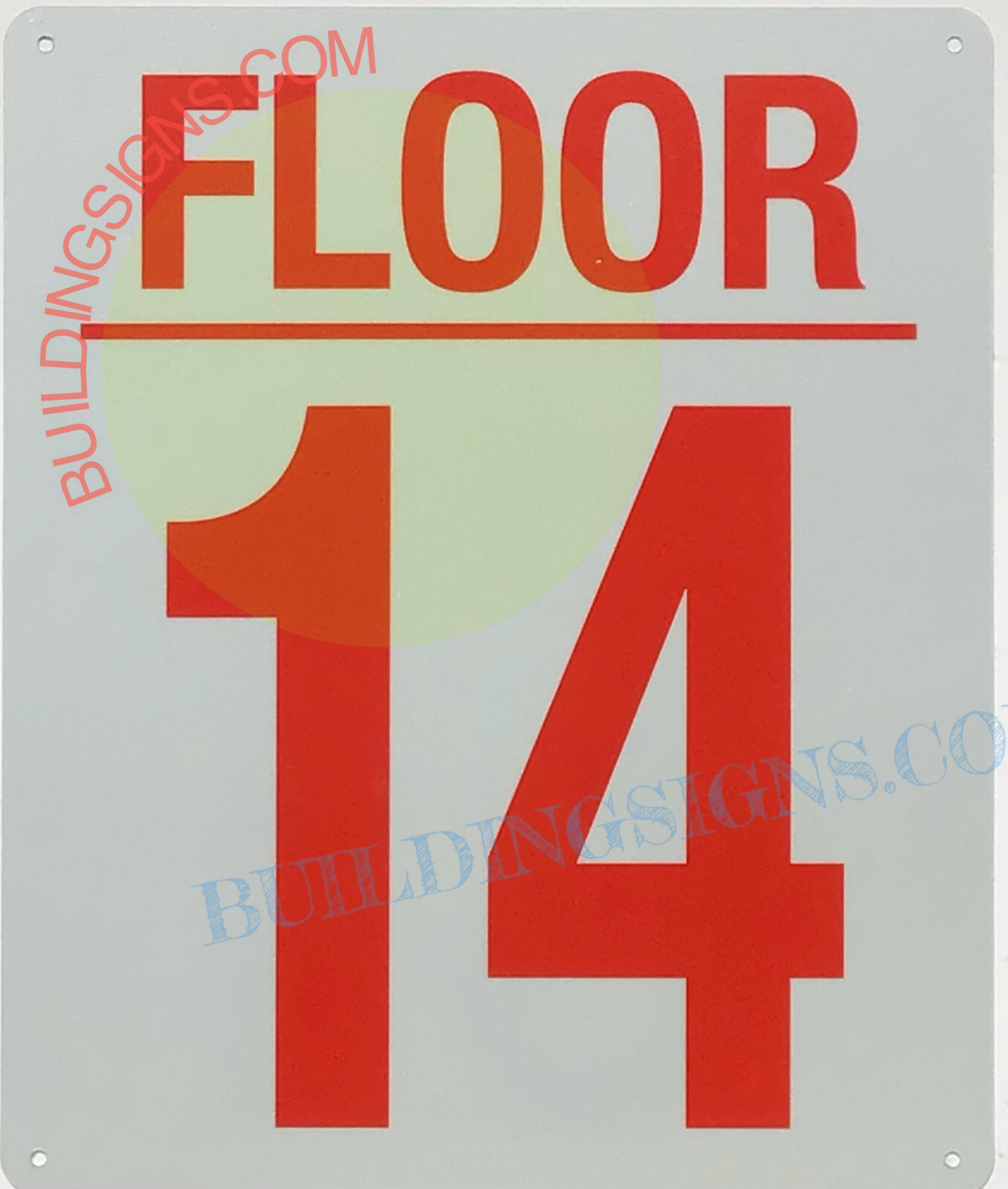 14 FLOOR SIGN (10×12, White, Aluminum) -REF24-1027