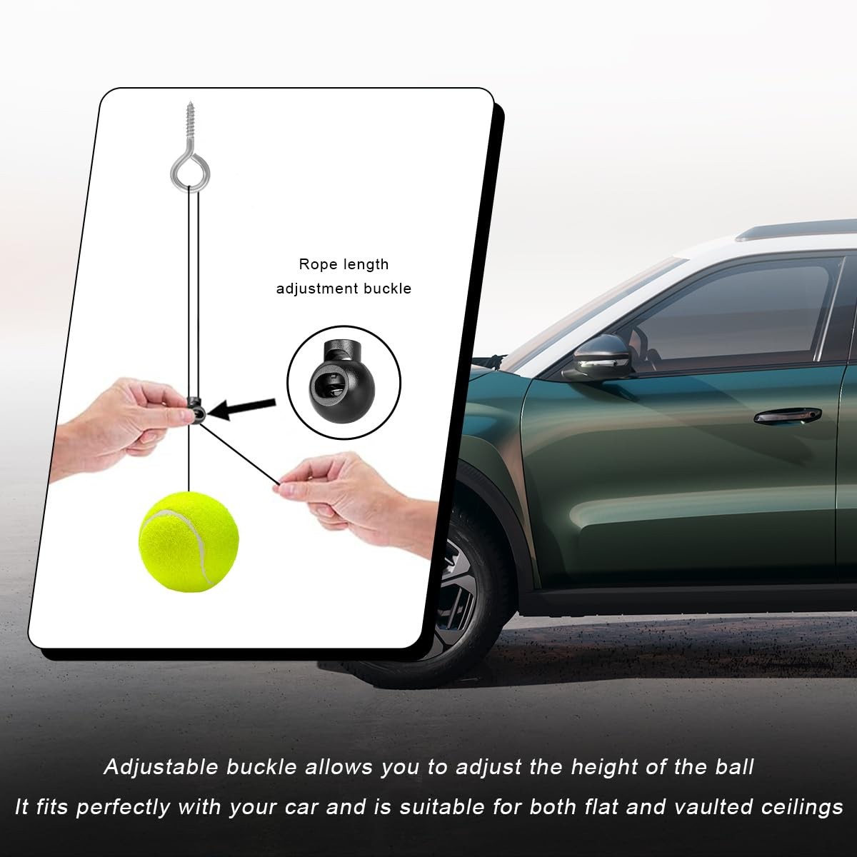 BWBWND 4 PCS Garage Parking Aid Ball, Retracting Tennis Ball 4PCS