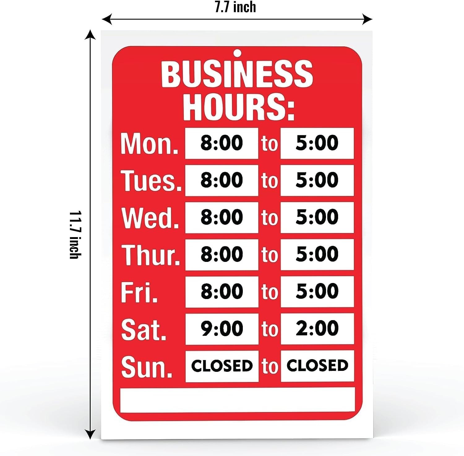 Eye-Catching Open Hours Sign Kit – Easy Install & Customizable – 7.7 x 11.7 Inch