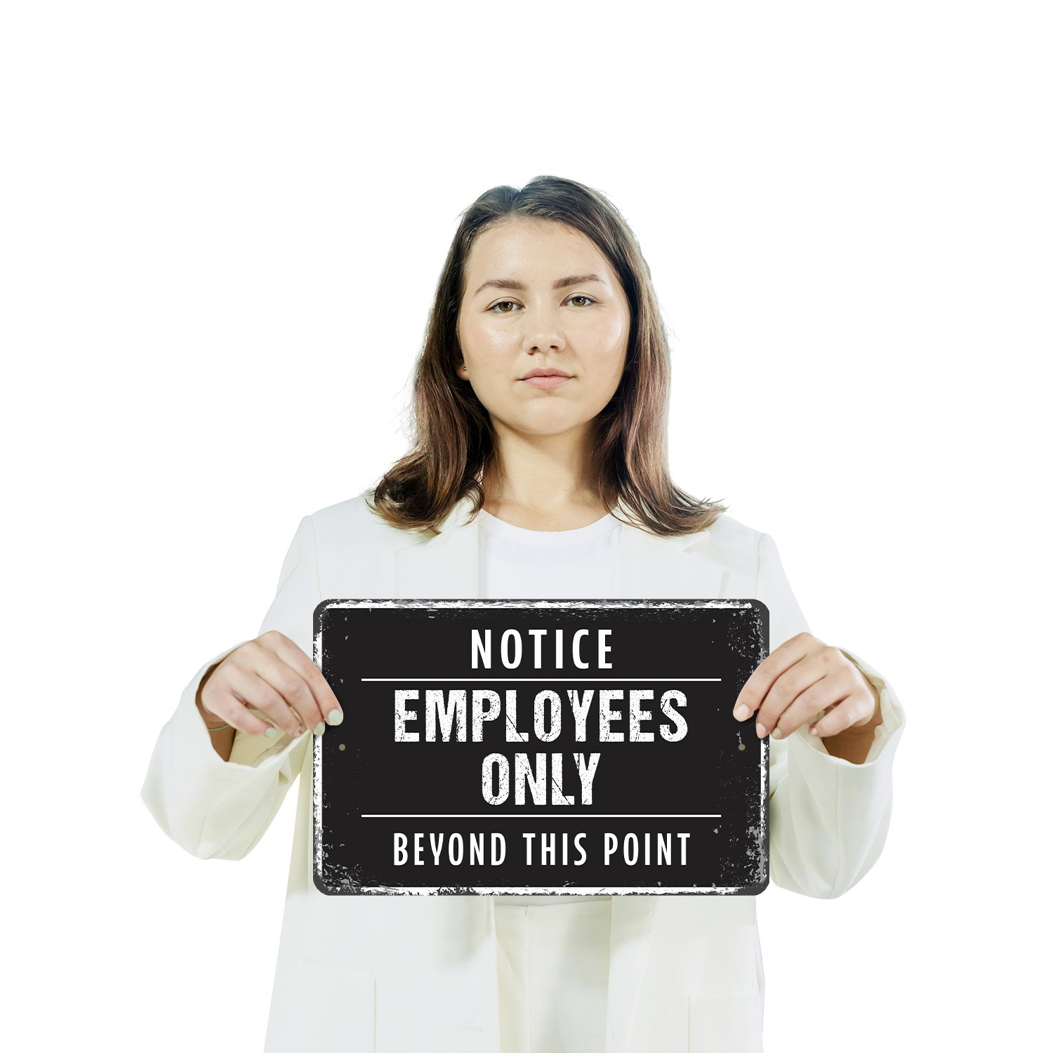 Notice Employees Only Beyond This Point Sign Authorized Personnel Inside