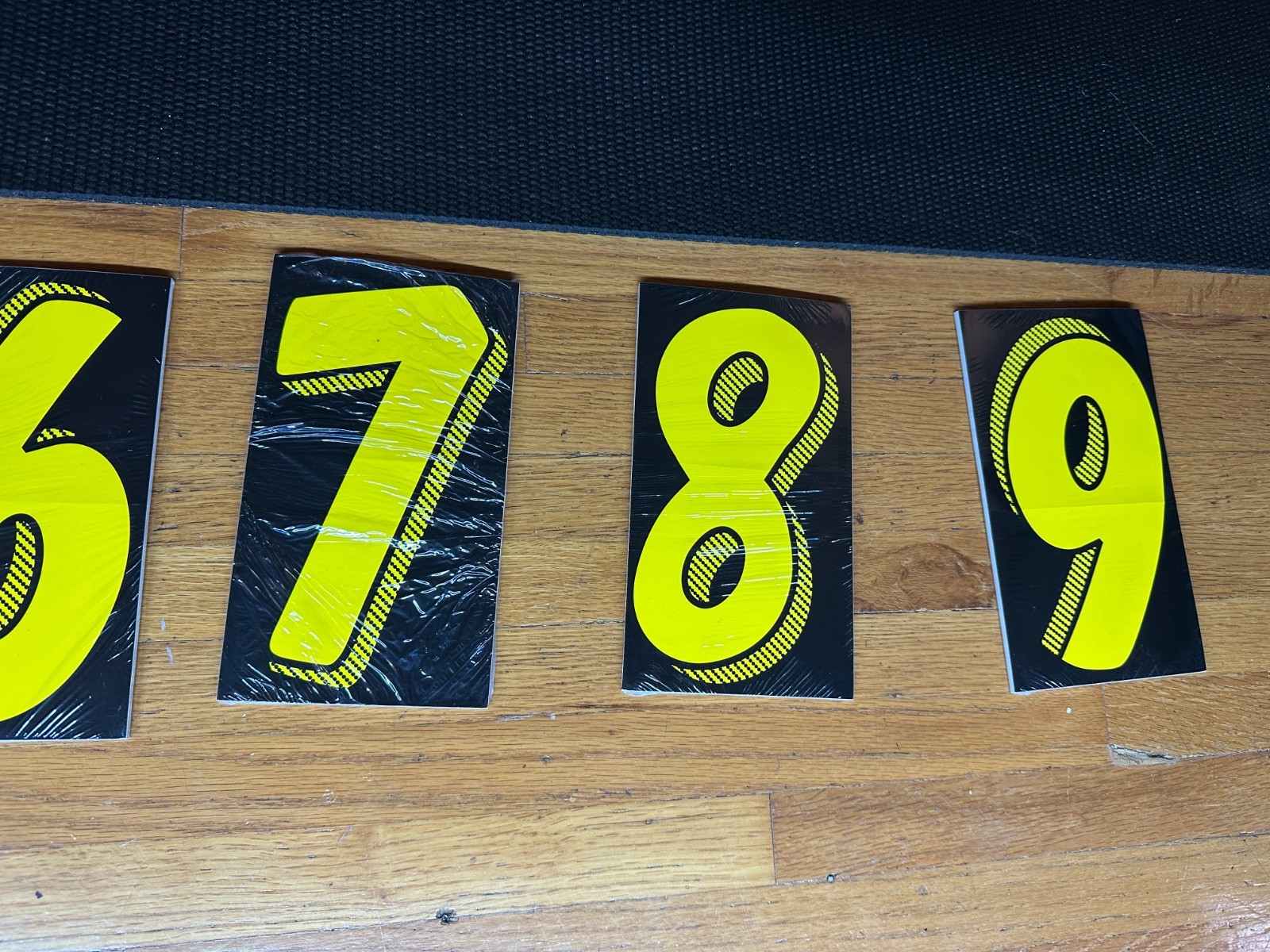 Complete Set of 7.5” Dealership Vinyl Numbers – Bold Yellow on Black – 96 Total