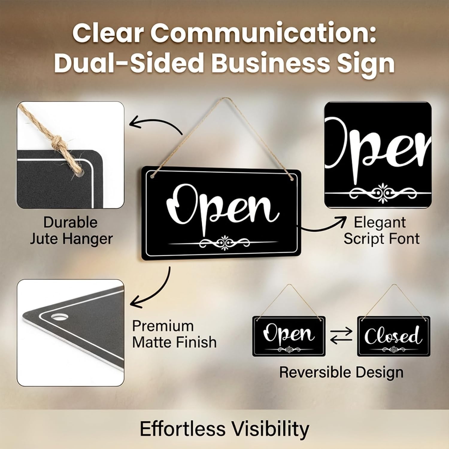 Durable Waterproof Open Closed Sign – Double-Sided Business Hours 11×6.1 Inch