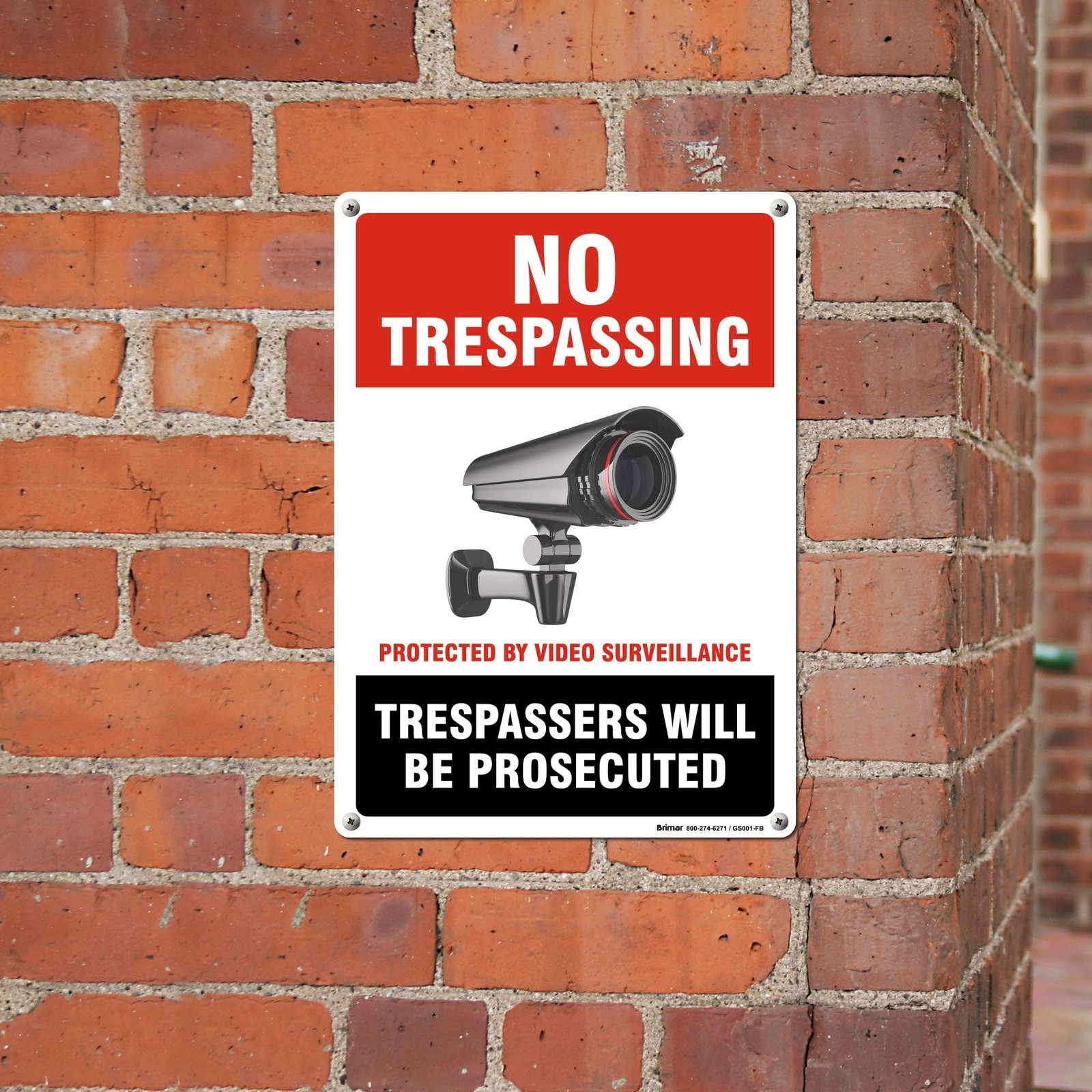 – 7&Prime;x10&Prime; No Trespassing Protected by Video Surveillance Sign – Weatherproof R…
