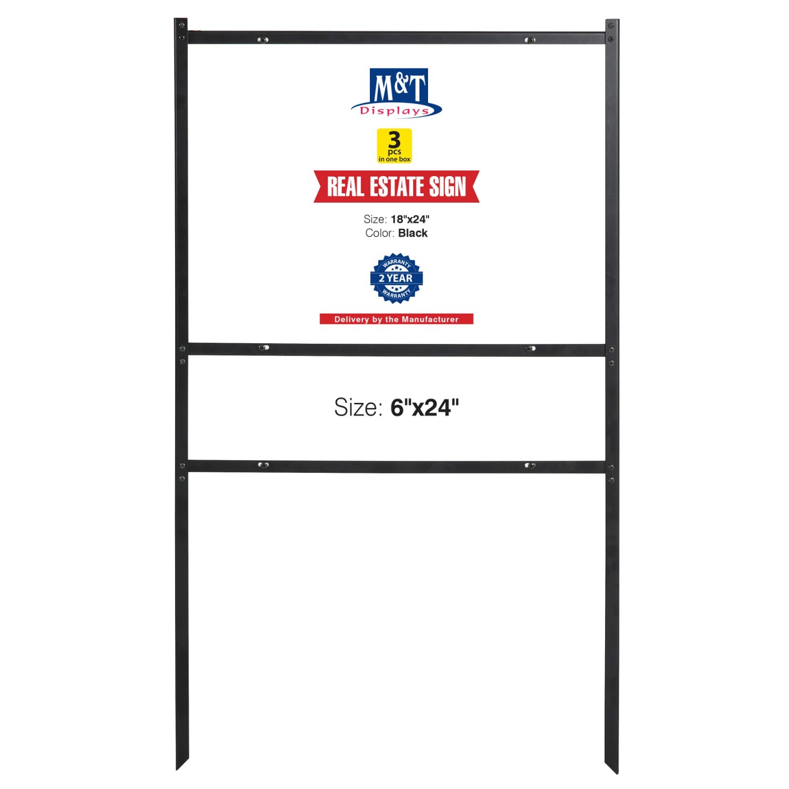 Real Estate Yard Sign Realtor for Sale Yard Sign Open House Sign 42&Prime; Black Metal
