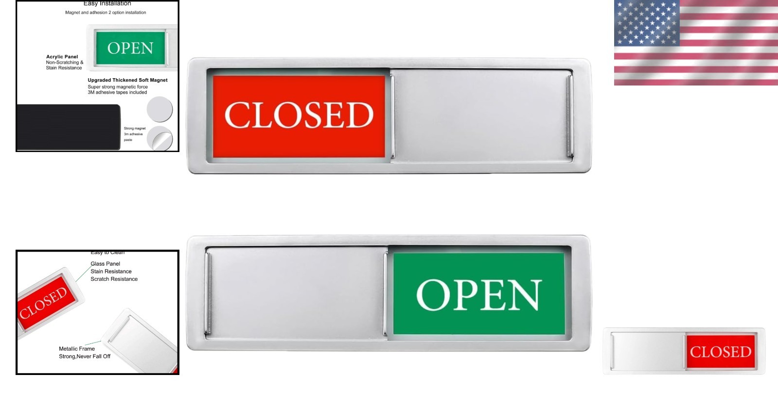 Professional Open/Closed Business Sign for Doors & Windows