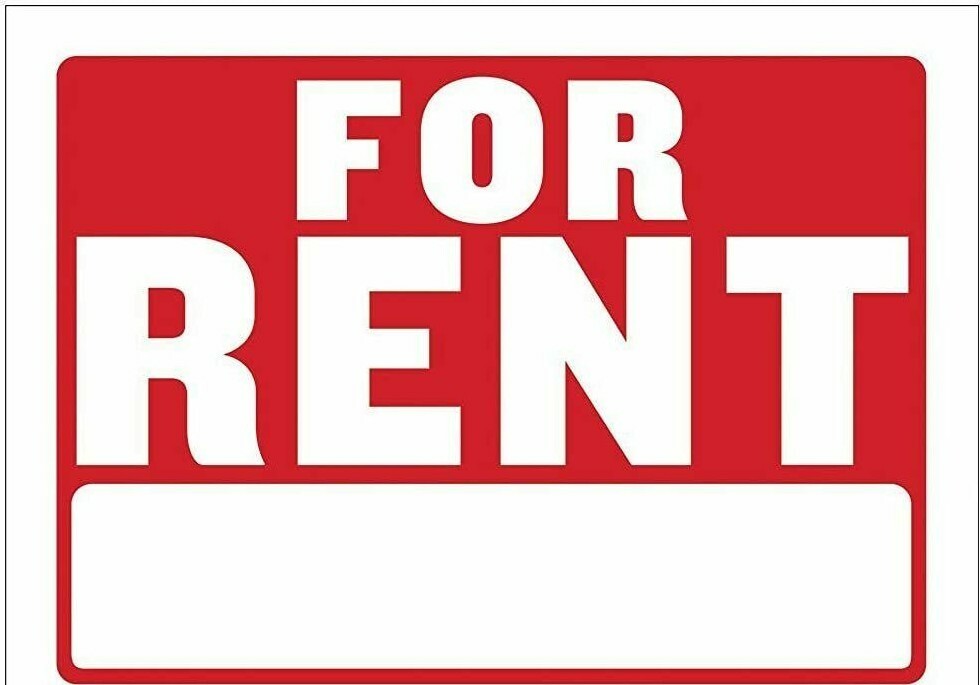 2 For Rent Sign Door, Car, House, Boat Red & White, (12&Prime; x 8&Prime;)