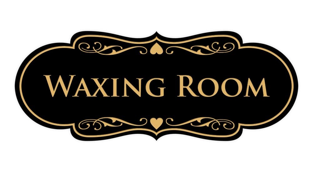 Designer Waxing Room Sign Black/Gold – Small 1 Pack