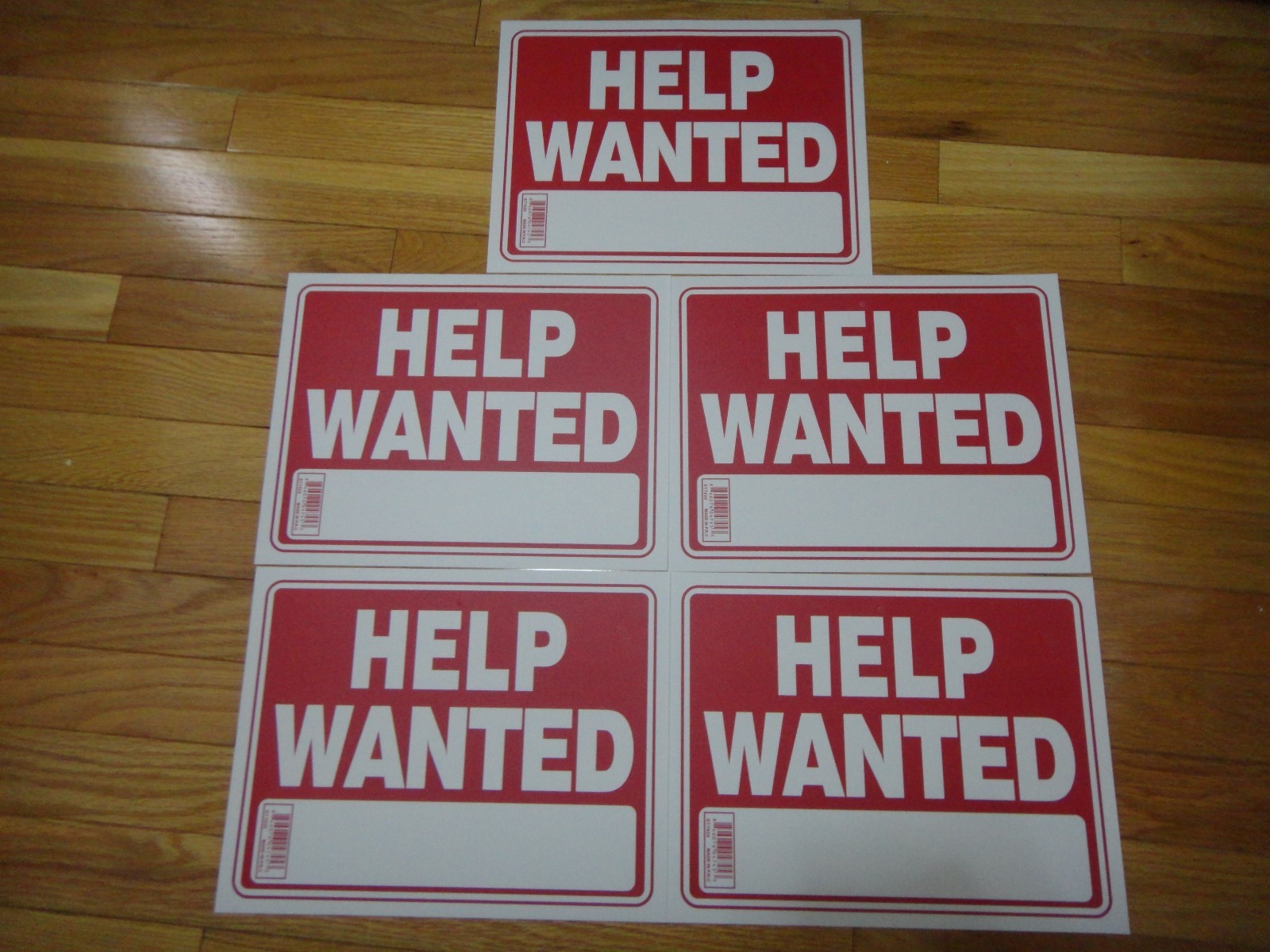 5 Pcs Red & White Flexible Plastic « HELP WANTED  » Sign 9 x 12 Inch US Seller
