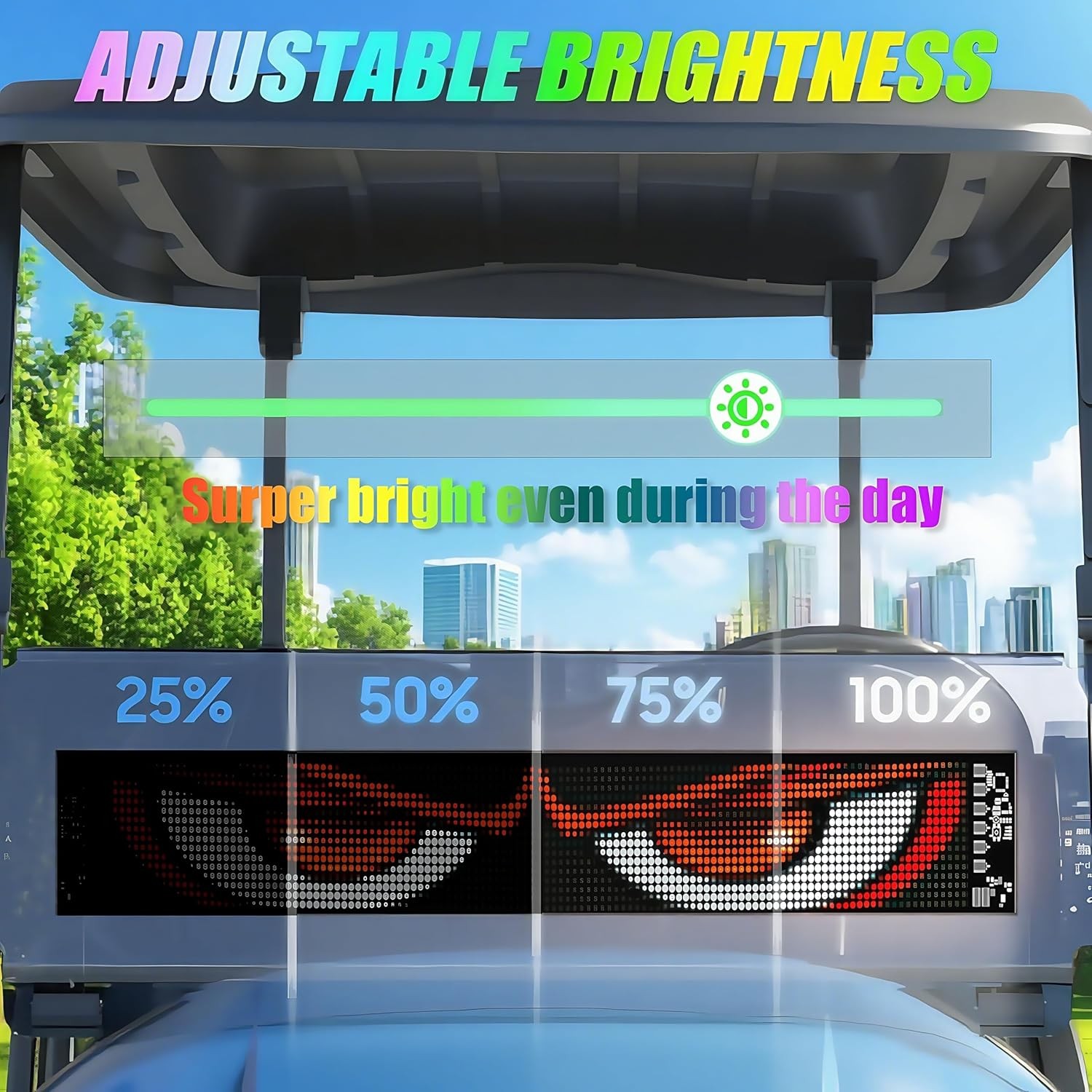 AI Voice Controlled Golf Cart Devil Eyes Light Sign& Led Eyes for Car Windshield