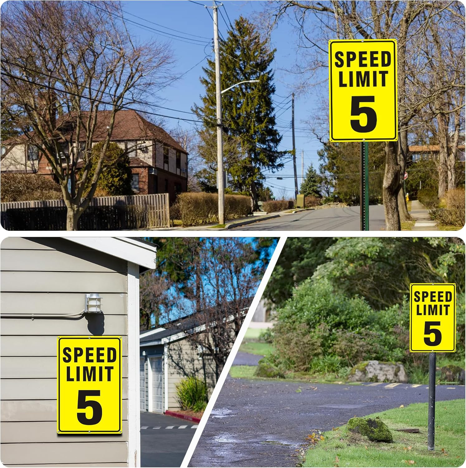 5 MPH Speed Limit Signs – 2 Pack, 18×12 Inch Reflective Aluminum, Rust Free