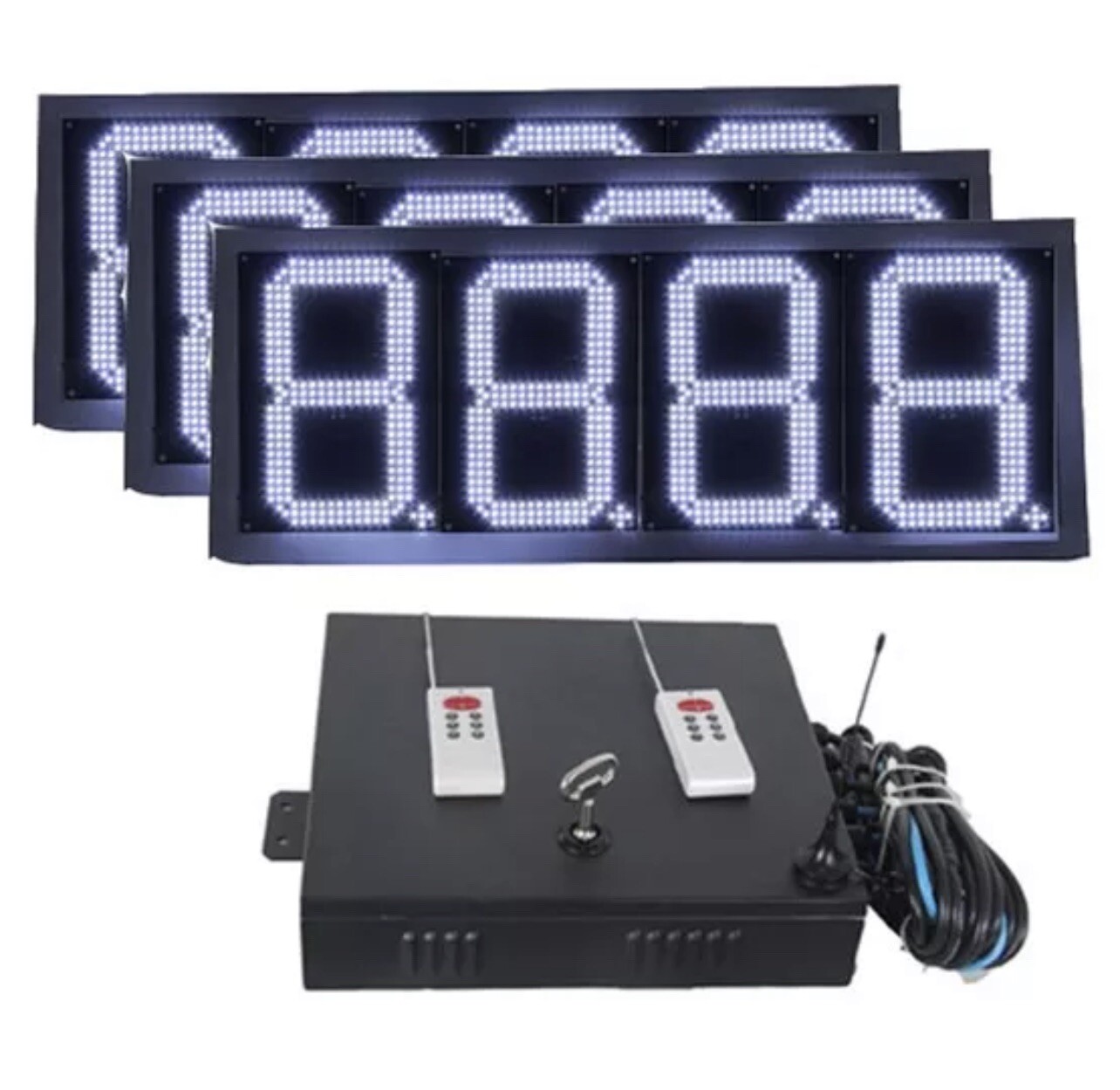 2 pieces 10” Red Color LED GAS STATION PRICE SIGN 8888 9/10