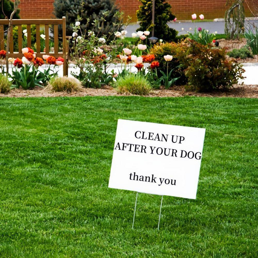18 X 12 In. White Plastic Yard Signs with Metal Stakes for Outdoor Display, 10 P
