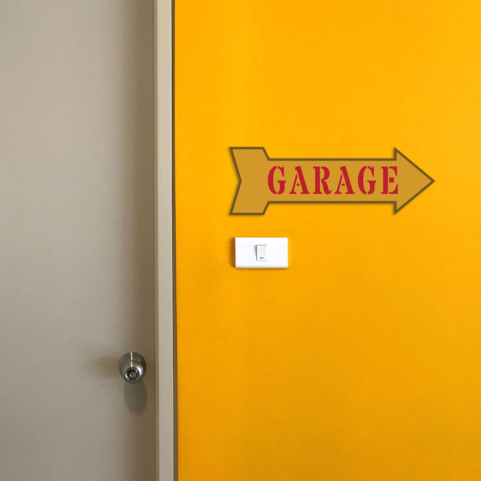 Arrow Shape Garage 12×4&Prime; Wall or Door Sign | Funny Home Décor