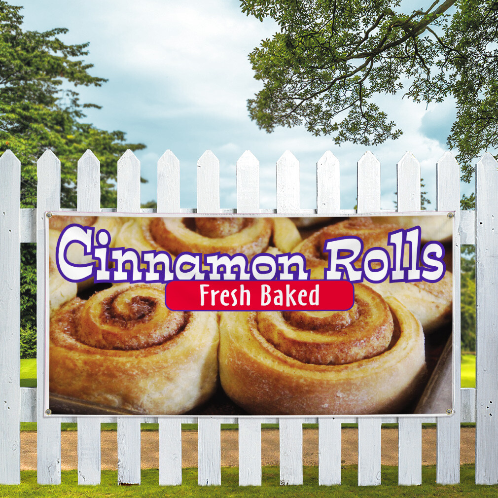 Vinyl Banner Multiple Sizes Cinnamon Rolls Restaurant Cafe Bar A Bakery Outdoor