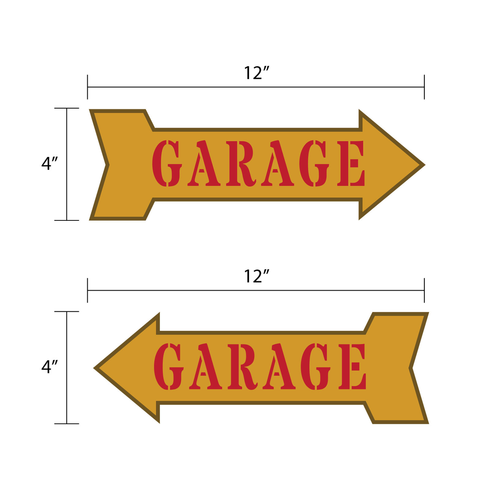 Arrow Shape Garage 12×4&Prime; Wall or Door Sign | Funny Home Décor