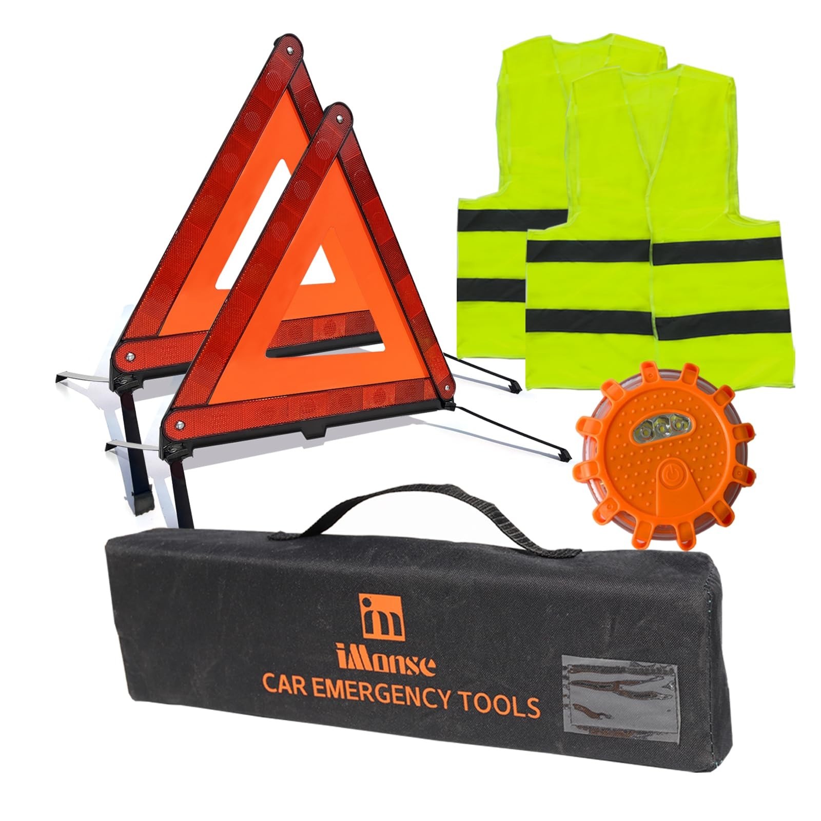 Warning Safety Triangle Kit, Emergency Roadside Warning Reflective Triangle 2…