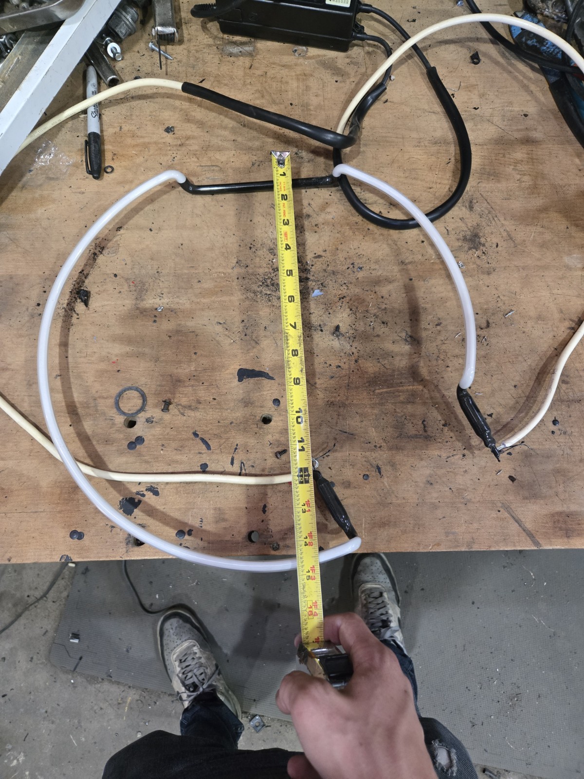 White Neon Circle Replacement Tube, 15 in W x 15 in H. Hot Bagles Neon