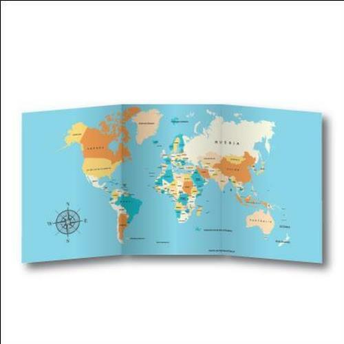 World Map 4&rsquo;x8&prime; Foldable Corrugated Plastic Sign FREE SHIPPING