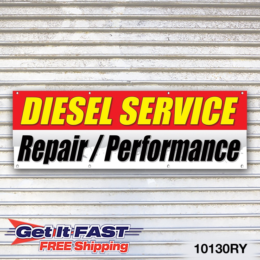 Diesel Service Repair Performance Banner Sign Tire Dealer Service Bay Garage