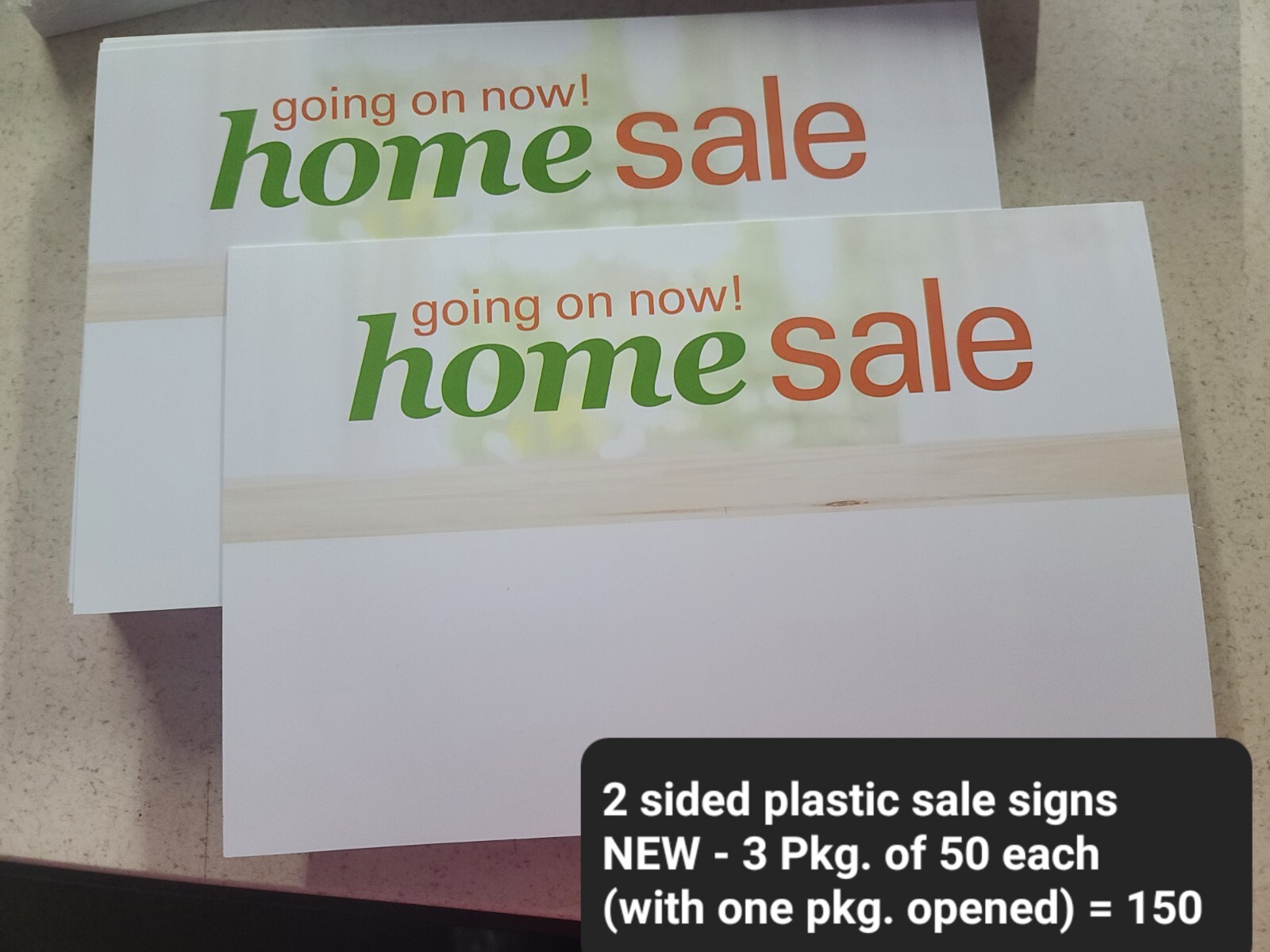 Business Retail Sale Signs 11in. X 7in. (Home Sale) 3packs Of 50=Qty.150