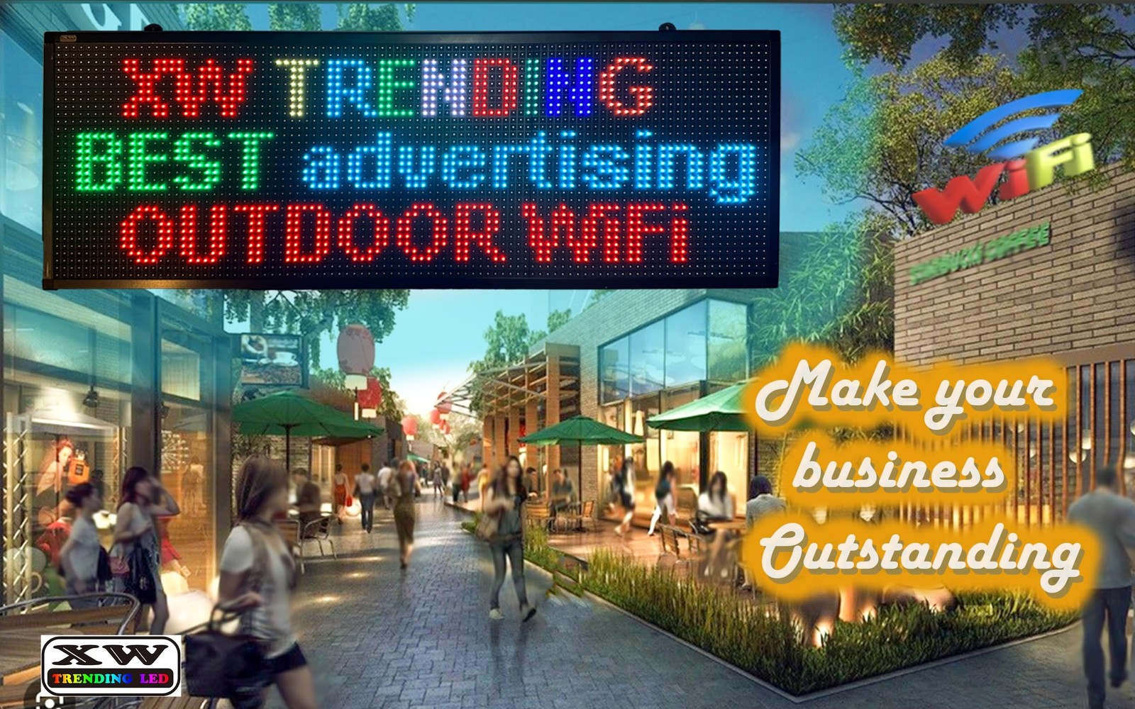 LED sign, scrolling sign 40&Prime; x 14&Prime;, WiFi perfect tool for advertising, color …