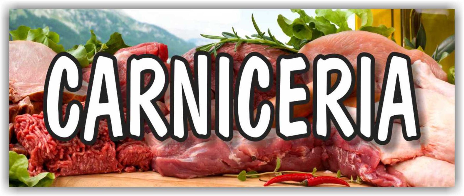 CARNICERIA Advertising Banner Vinyl Mesh Sign Butcher Steak Beef FRESH MEATS