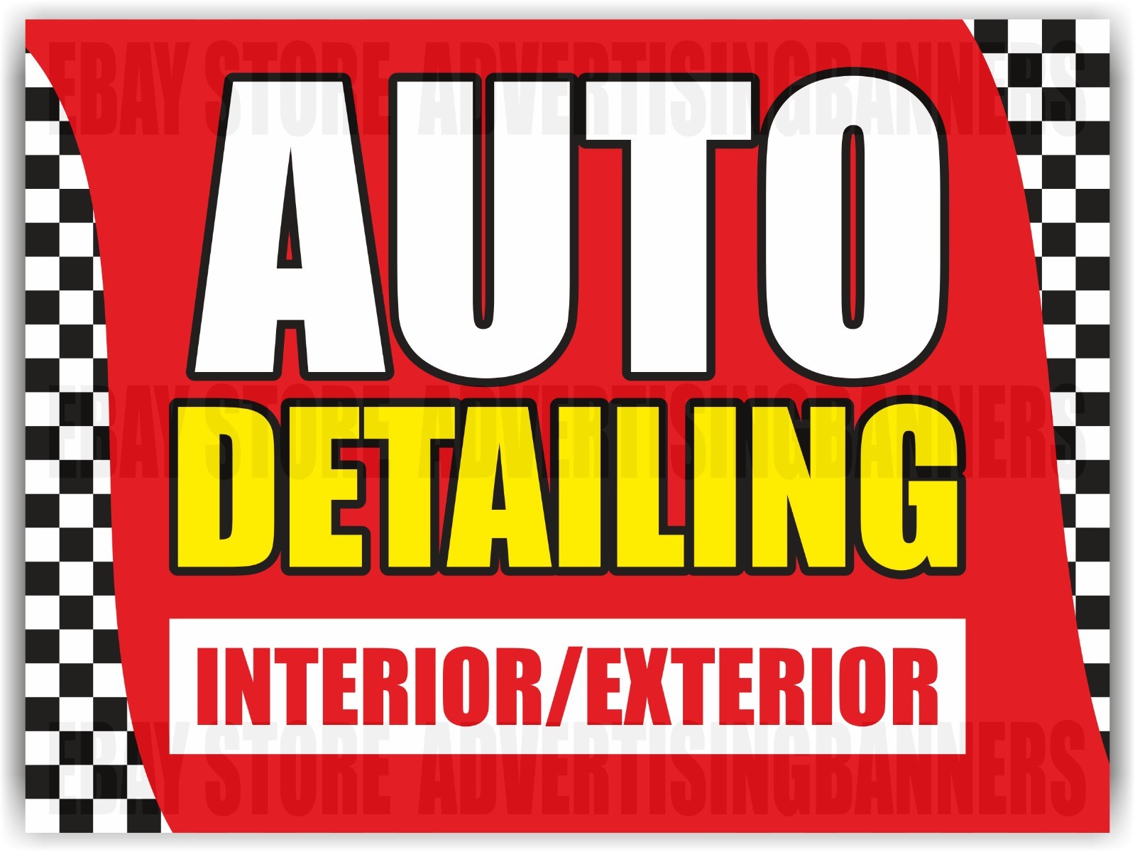 AUTO DETAILING Yard Sign with H-Stakes Car Wash Service Garage Interior Exterior