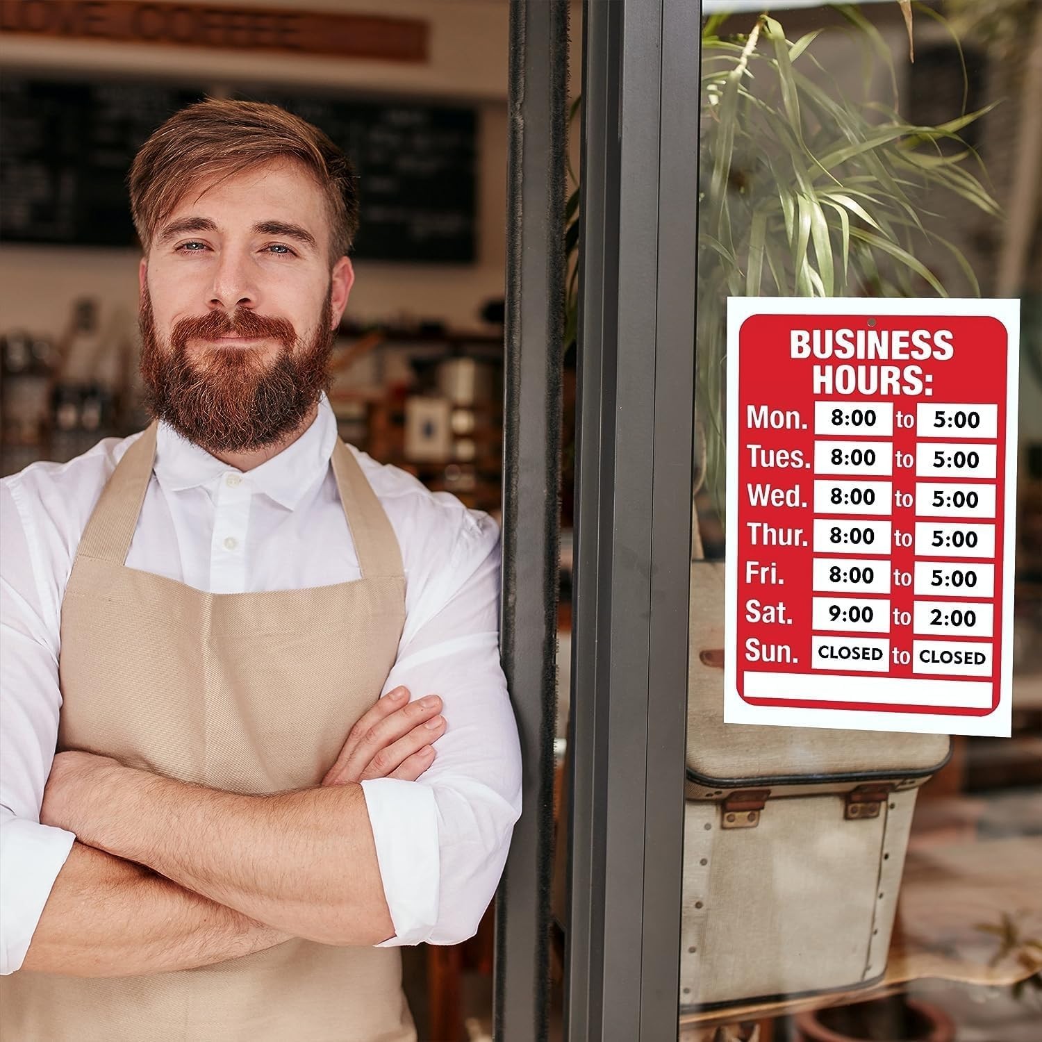 Eye-Catching Open Hours Sign Kit – Easy Install & Customizable – 7.7 x 11.7 Inch