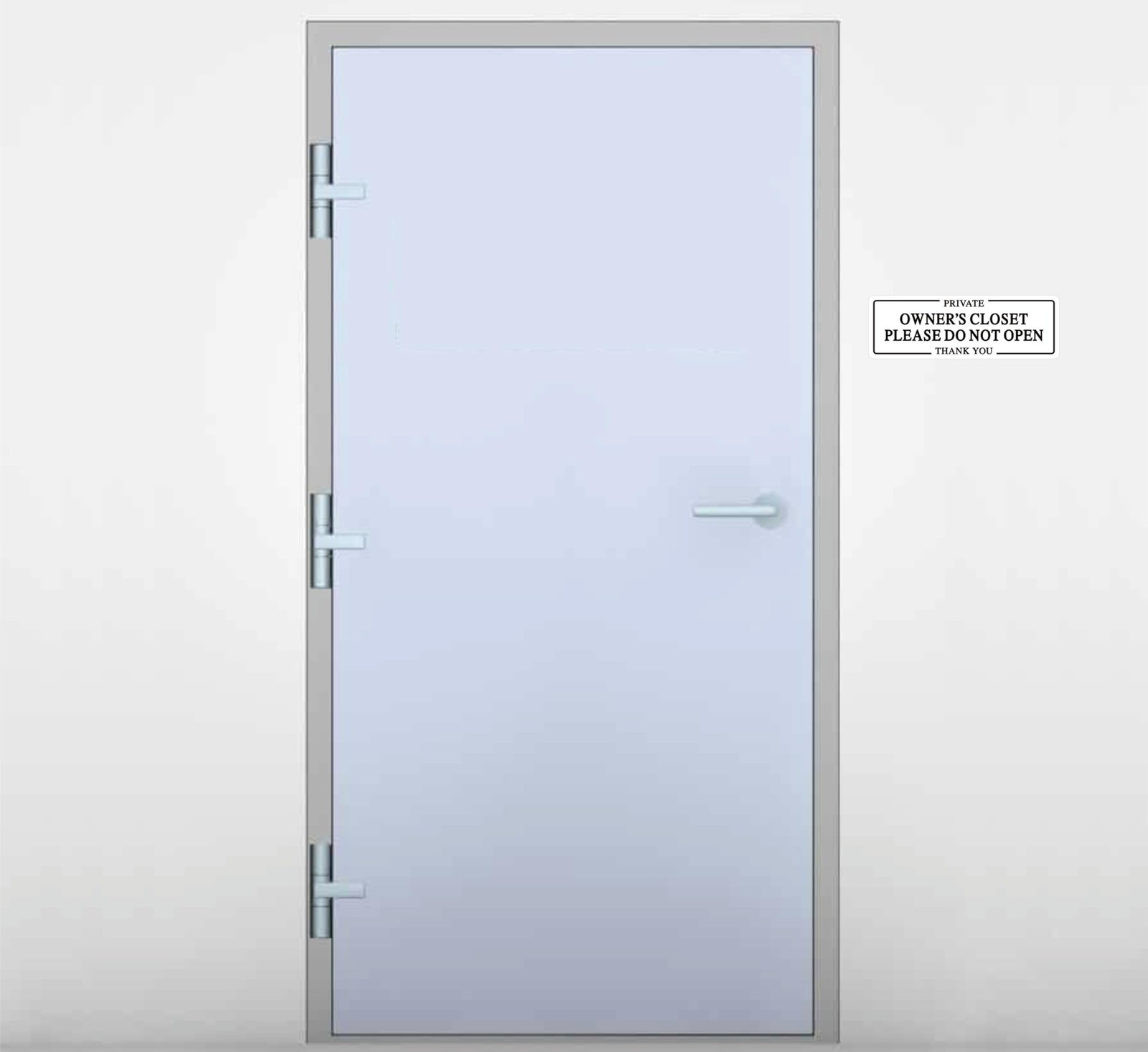 Owners Closet Do Not Open Sign Premium Acrylic White 9×3 Inch Adhesive Plaque