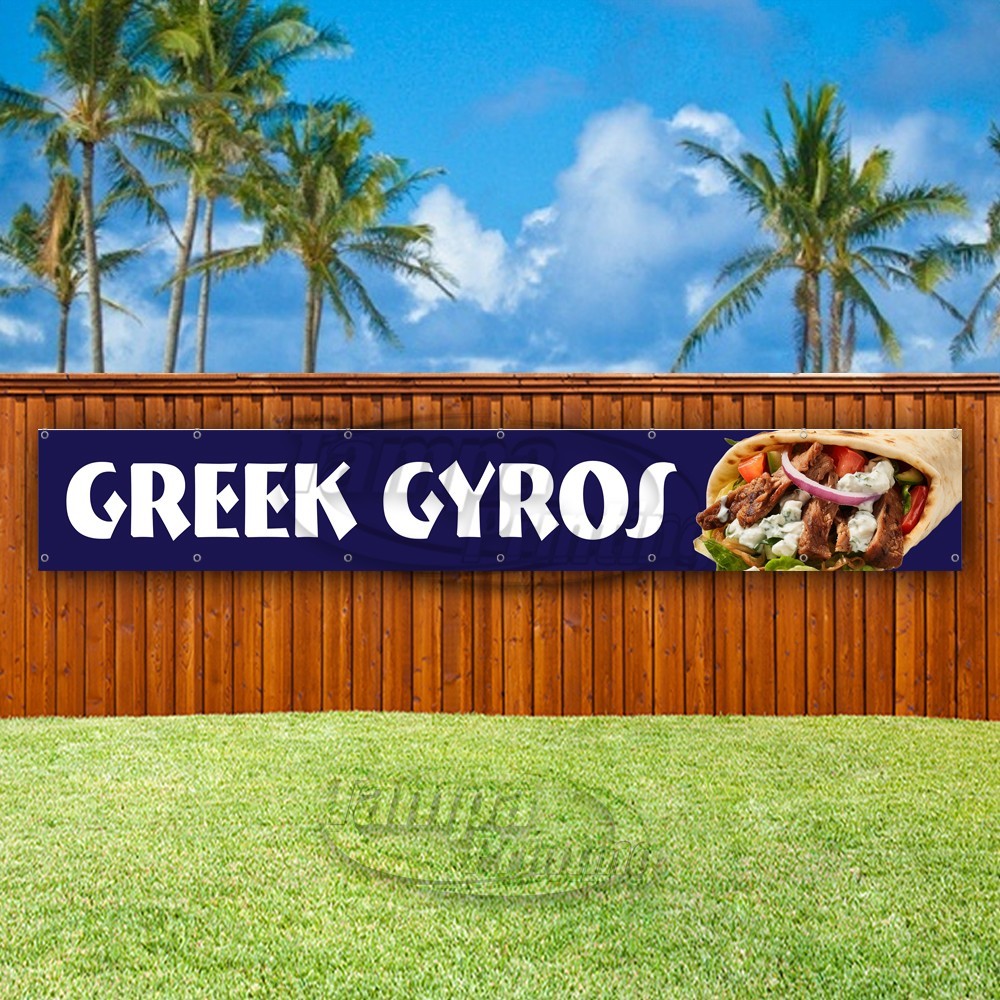 GREEK GYROS Advertising Restaurant Food Snack Vinyl Banner Flag Sign USA XL01612