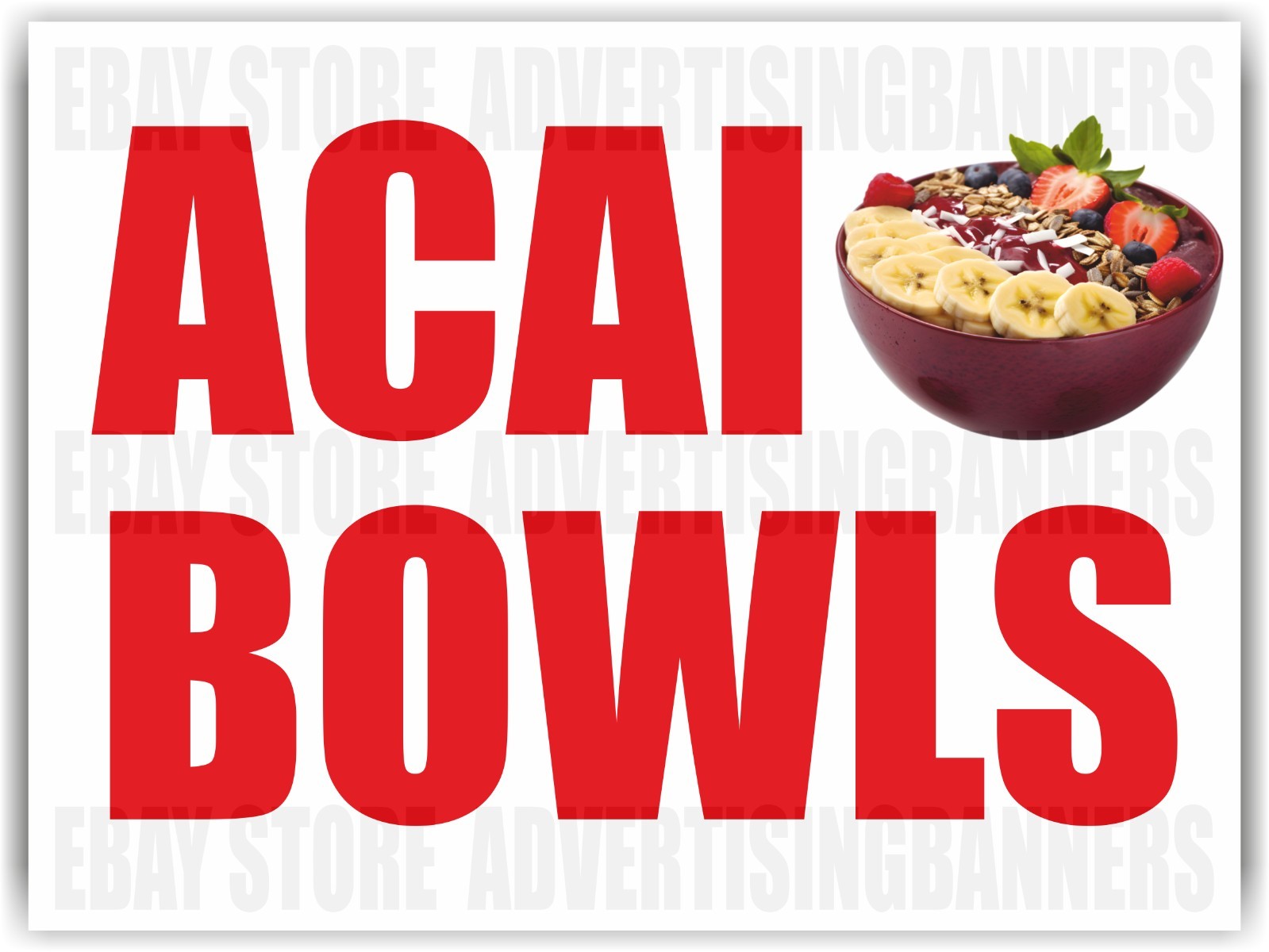 ACAI BOWLS Yard Sign with H-Stakes Breakfast Healthy Food Truck