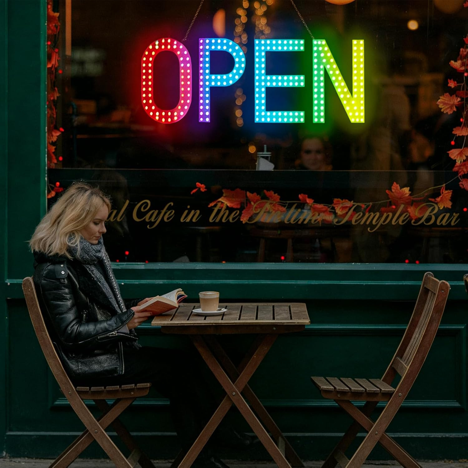 Super Bright Multi-Color LED Open Sign for Stores & Restaurants – 40&Prime; x 14