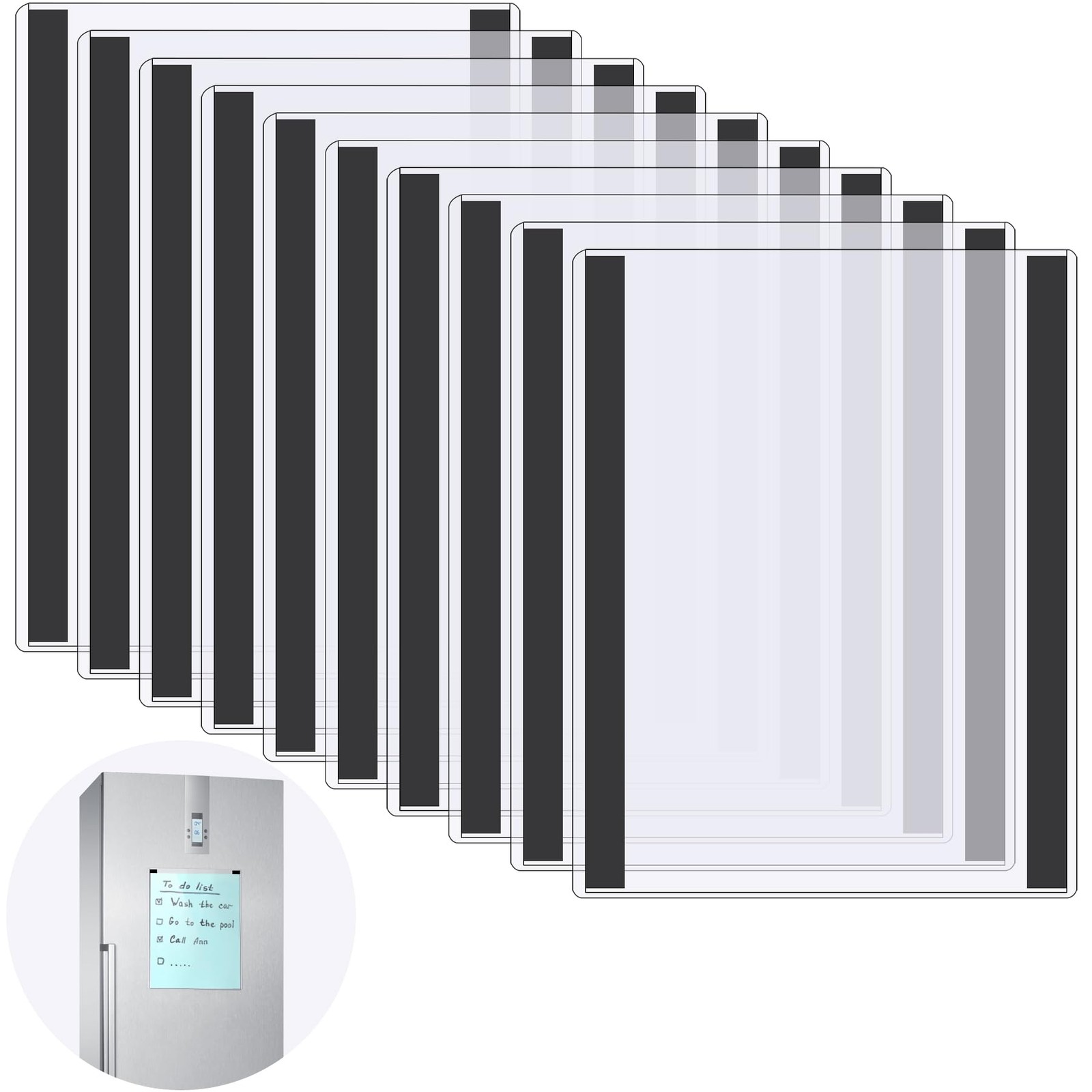 Nufiwra 10 Pcs 8.5 » x 11 » Rigid Magnetic Sign Holders – Clear Plastic 10Pcs