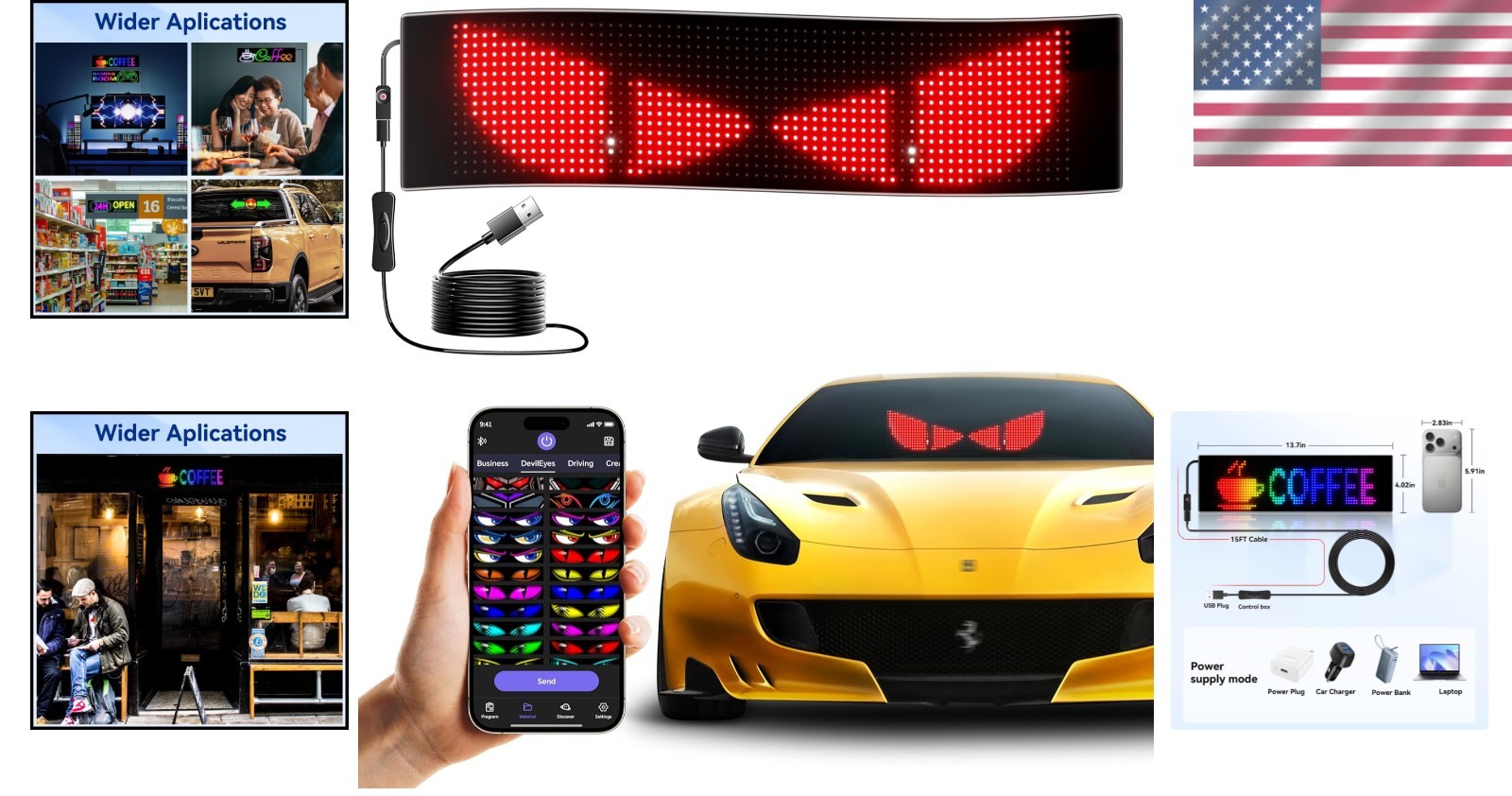 Multi-Functional DIY LED Display for Cars – App-Controlled Scrolling Ads