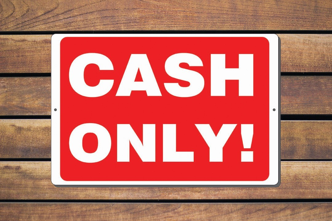 Cash Only Sign Vinyl Aluminium PVC Magnet