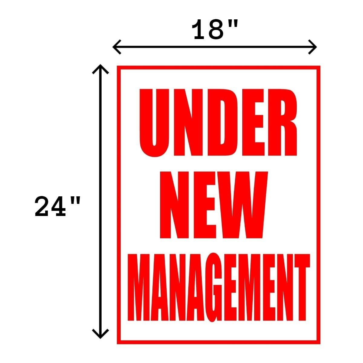 Under New Management Retail Window Display Paper Signs | Pack of 6 | 18&Prime;w x 24&Prime;h