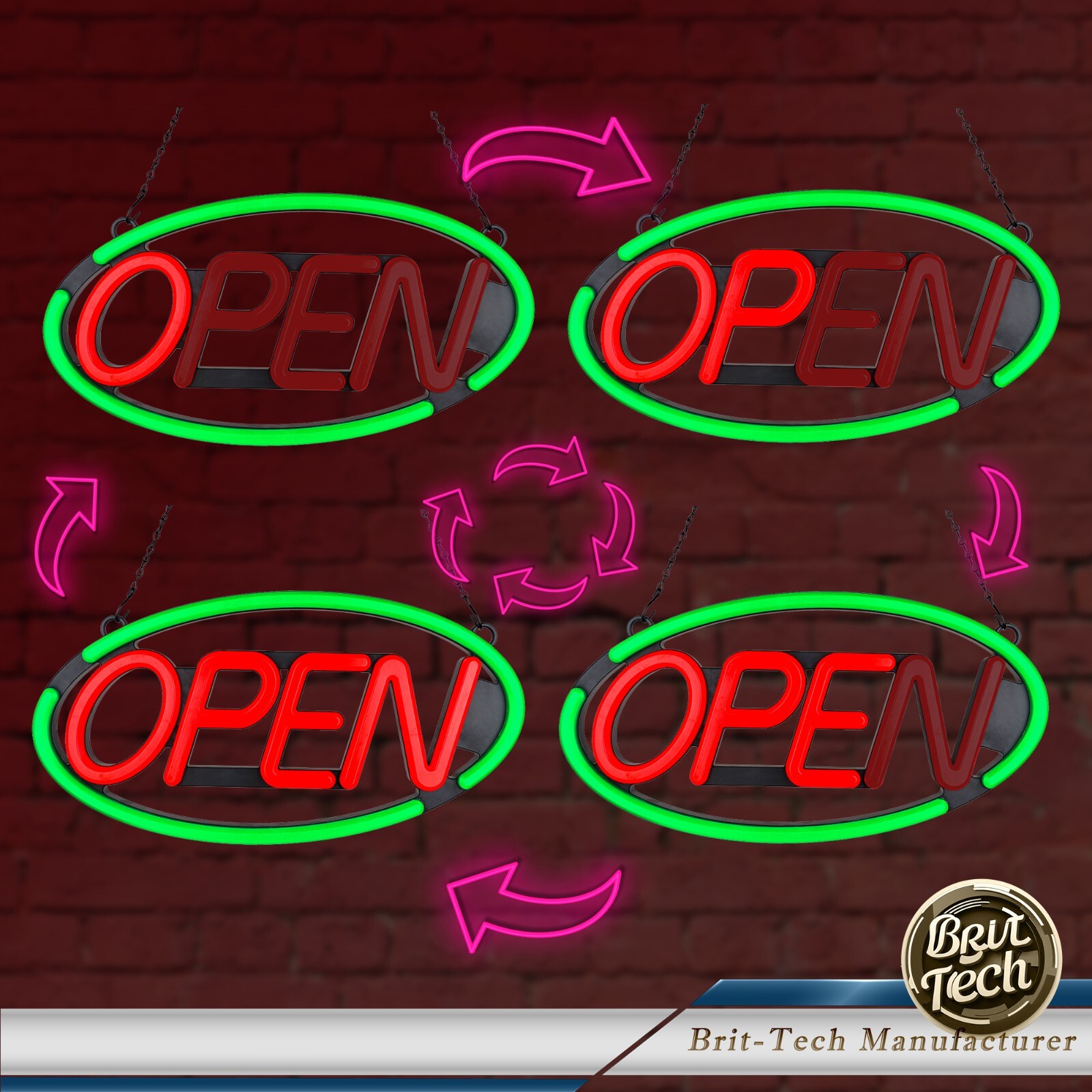 Large LED Open Sign 24&Prime; Neon Bright Light for Business Restaurant Bar Store Shop