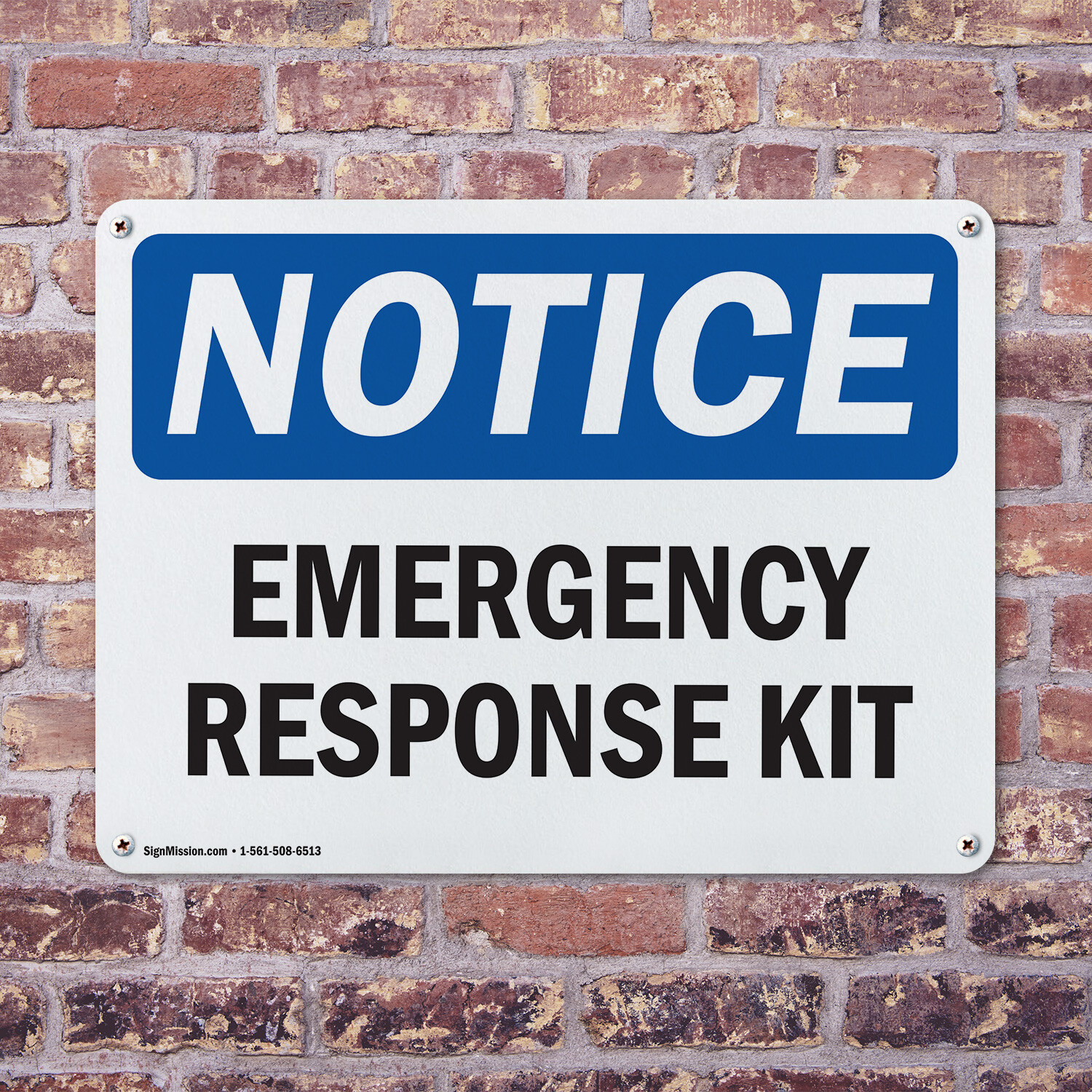 (2 Pack) Emergency Response Kit OSHA Notice Sign Decal Metal Plastic