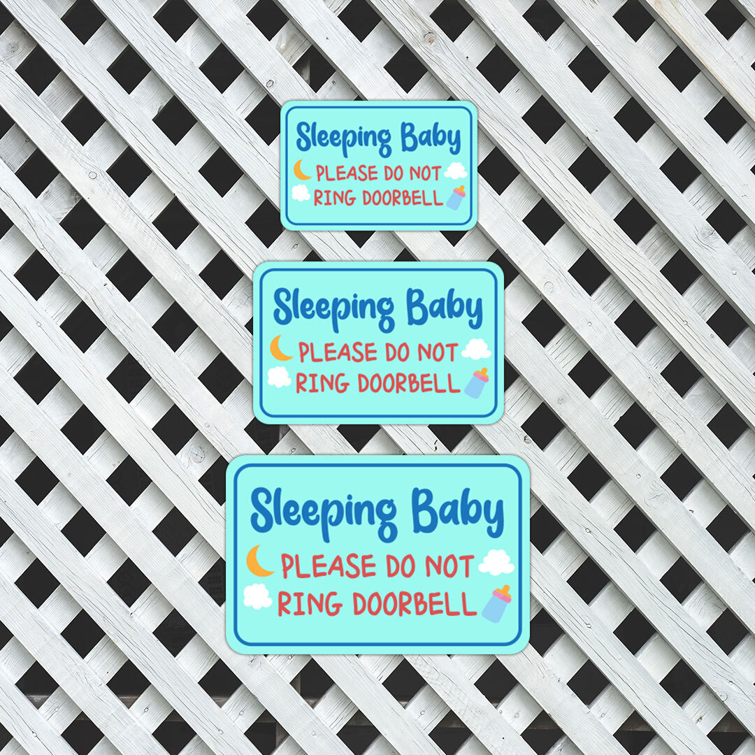 Classic Framed Plus Sleeping Baby Please Do Not Ring Doorbell Sign