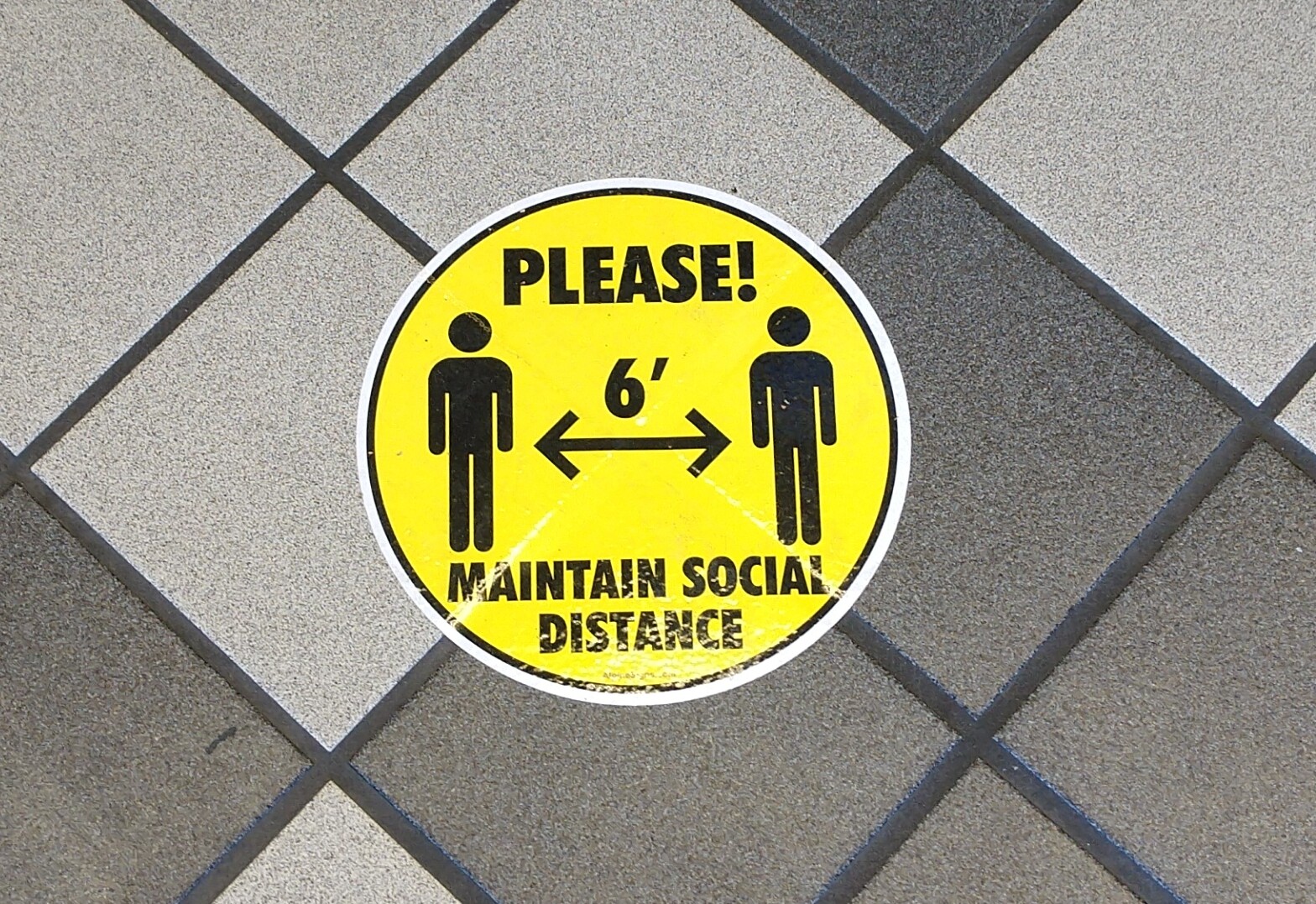 Social Distance Distancing Pandemic floor graphic sticker decal 10.4&Prime; diameter