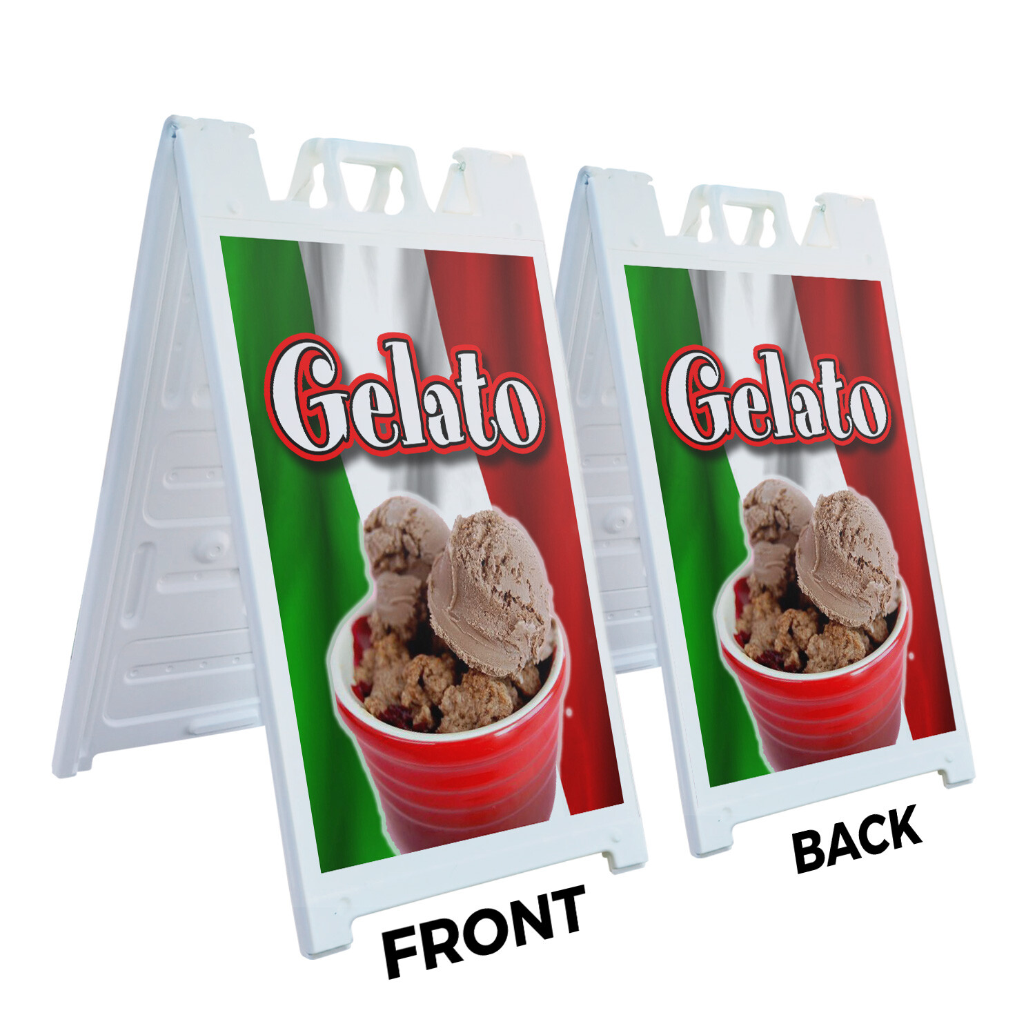 A-frame Sidewalk Gelato 24&Prime; x 36&Prime; Double Sided A-Frame Sidewalk Sign