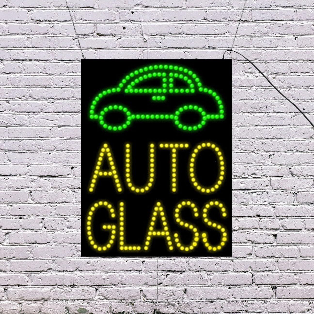 LED Auto Glass Sign | Light Up Sign | 26&Prime;H x 20&Prime;W x 2&Prime;D