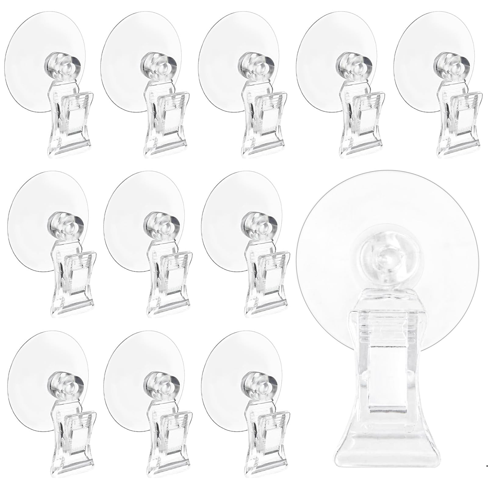 Sankoly 12 Pieces Suction Cup Clips Plastic Small, Transparent