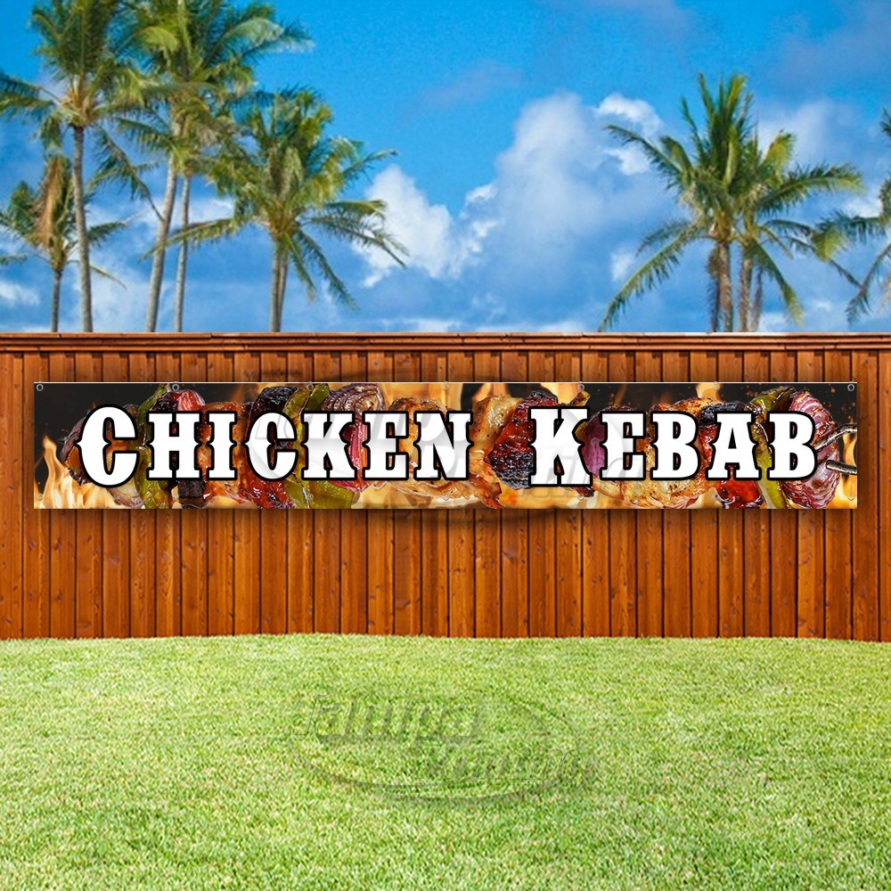 CHICKEN KEBAB Advertising Food Restaurant Vinyl Banner Flag Sign USA XL01541